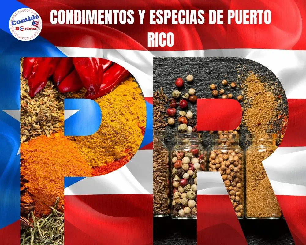 Especias y condimentos usados en la comida boricua