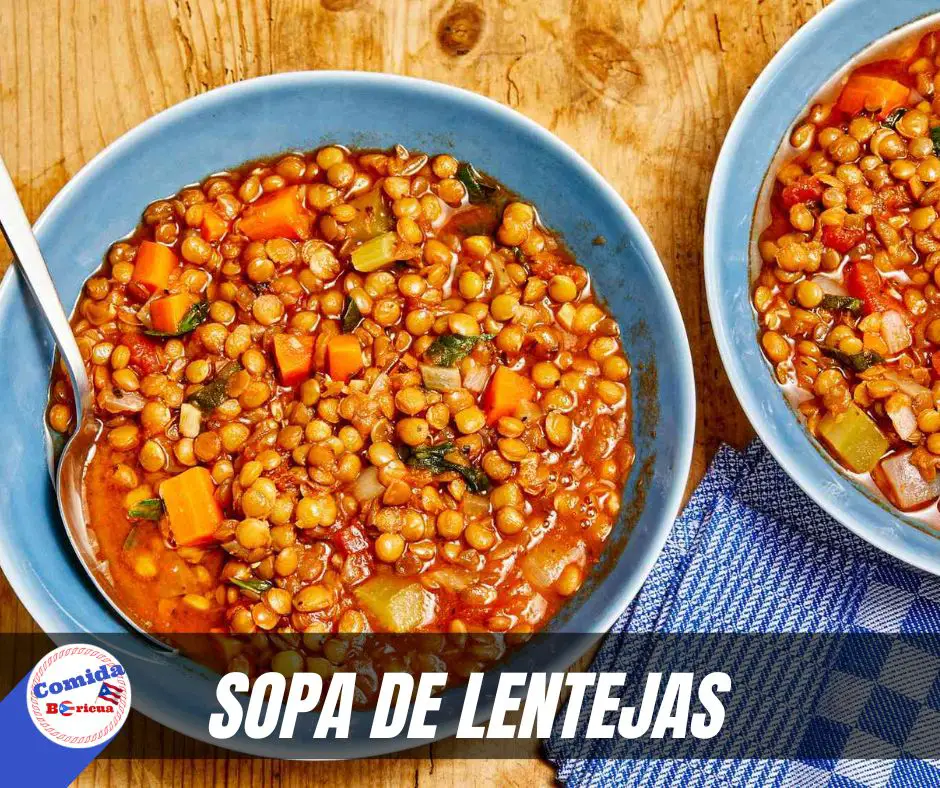 Receta sopa de lentejas con carne puertorriqueña